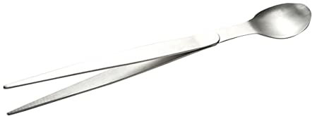 SOLUSTRE Taste Spoon and Chopsticks Forceps 20.5cm Stainless Steel Mini Tasting Spoon for Cooks Home Hotel Cooking and Food Sampling