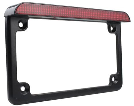 Motorrad Kennzeichenhalter mit Rücklicht,Asudaro Metall Motorrad-Kennzeichenhalter Rücklicht Fixed Plate Frame Holder Universal Motorrad-Kennzeichenhalterung für Motorrad Roller Quad e-geprüft Schwarz