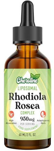 Rhodiola Rosea Drops 950mg, Liposomal Vegan Liquid Tincture 60ml