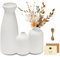 UCAMP 3 Piezas Jarrón de Cerámica,Blanco Floreros de Cerámica Modernos, Jarrones de Regalo,Jarrón de Mesa en Estilo Minimalista jarrones,Decorativos,Elegante,para Cocina,Mesa Oficina,Boda