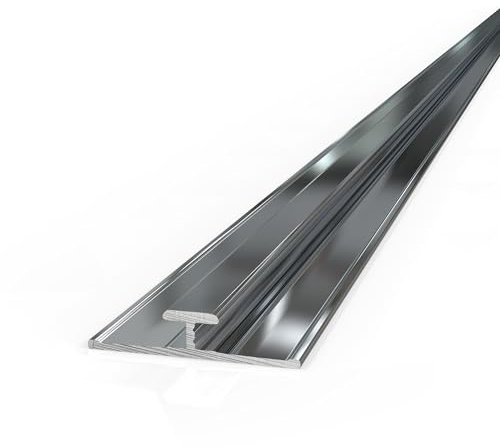 AUPROTEC Aluminium Profil Übergangsprofil Hochglanzpoliert 100cm Alu Rückwand Verbindungsprofil für 3mm Duschrückwände Wandverkleidung Profilleisten für Küchenrückwand