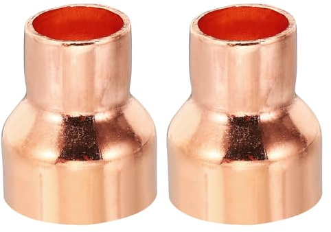 PATIKIL 1 a 5/8 ID Manicotto in Rame, 2pz 99,9% Accoppiamento Riduttore in Rame Puro Raccordi a Pressione Tubi Connettore Adattatore con Connessione a Saldare a Caldo