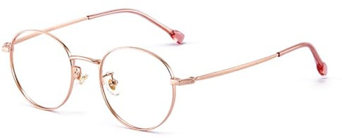 Generisch Klassische, ovale, blaues Licht blockierende Lesebrille für Damen und Herren, Computerleser, Anti-Augen-Überanstrengung, Business-Arbeitsbrille,Rose Gold,1.0 x