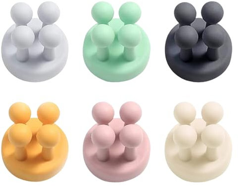 Porte-Brosse À Dents Mural, 6 Pièces, Crochets Muraux Suspendus, Crochet De Salle De Bain, Crochets De Cuisine