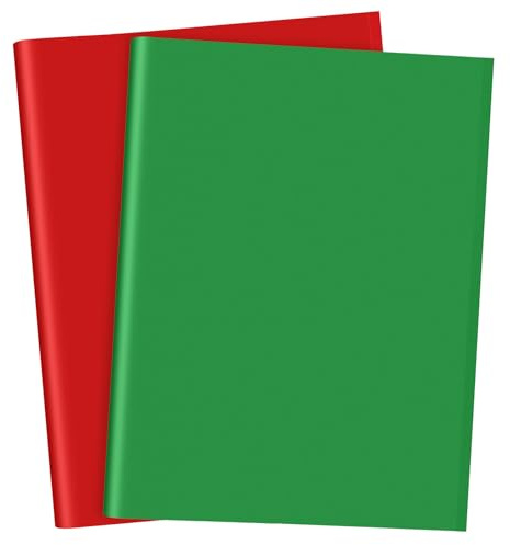 CHRORINE 50 hojas de papel de seda de Navidad, 2 estilos de papel de seda a granel para embalaje, fiesta de Navidad, manualidades, arte (rojo/verde)