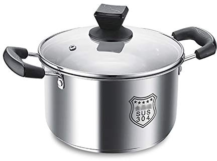 WJFTODAY Olla Grande para Caldo, Olla para Sopa de Acero Inoxidable 304, conducción de Calor rápida, Fondo Compuesto de 3 Capas, diámetro 26 cm, Altura 15 cm (tamaño: 18 cm * 10,1 cm)