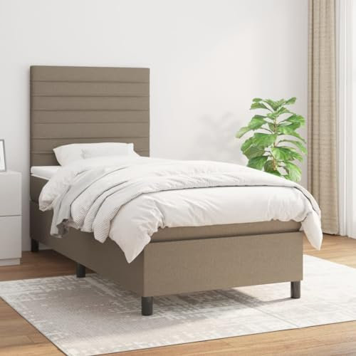 qohoio Boxspringbett mit Matratze Taupe 90x200 cm Betten Bett Mit Matratze Bett Boxspringbett Schlafzimmer MöBel Stoff - 3141829