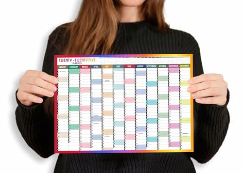 2025 Wall Planner A3 2025 Wall Calendar Large Jan to Dec Yearly Planner Full Year Planning Chart Academic Annual Poster for Student Family School Office Work Study 29.7 x 42.0 cm(Folded)(1pc)