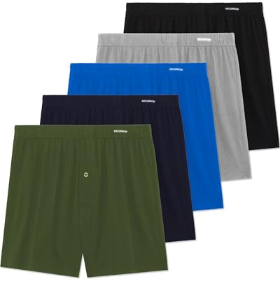 FM London 5-pack herrboxershorts, mjuk 100% bomull boxershorts för män