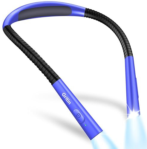 Gritin Luce per Lettura Libri a Letto Collo, LED Luce Lampada da Lettura per Libro, Ricaricabile, Timer da 30 Minuti, 4 Temperature Colore, Dimmerabile Senza Livelli, Perfetta per Notturna Leggere