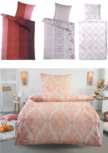 MB Warenhandel24 Bettwäsche Winter Biber Baumwolle attraktive Designs 135x200 + 80x80 cm 2-4 TLG teilig (Roeschen, 1x ca. 135x200 cm + ca. 1x 80x80 cm)