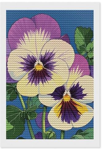 TKJMCSW Pansy Perfection Print 5D Diamond Painting Kits for Adults Beginner DIY Round Full Drill Diamond Dots Paintings Paint with Diamond Crafts Kits Gem Art for Home Wall Decor Gift 8x12