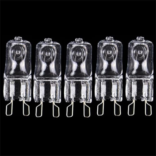 JZLBBC 5PC G9 230V 60W Halogen Bulb G9 40W 230V 20W T4 Type 2 Pin Base for Range Hood Lights, Microwave Ovens, Bathroom, Chandeliers Light Bulbs Replacement 40W