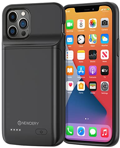 NEWDERY 4800mAh Akku Hülle für iPhone 12&12 Pro Tragbare Ladebatterie Zusatzakku Externe Handyhülle Batterie Wiederaufladbare Schutzhülle Powerbank Akku Case für iPhone 12 Pro & iPhone 12 (6,1 Zoll)