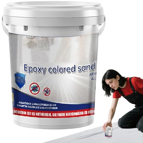 Générique Floor Covering | Epoxy Floor Paint with Coloured Sand, Shiny Marble Effect Non-Slip Waterproof Sand for Tiles Wood Worktop Home Garage Bathroom Bathtub