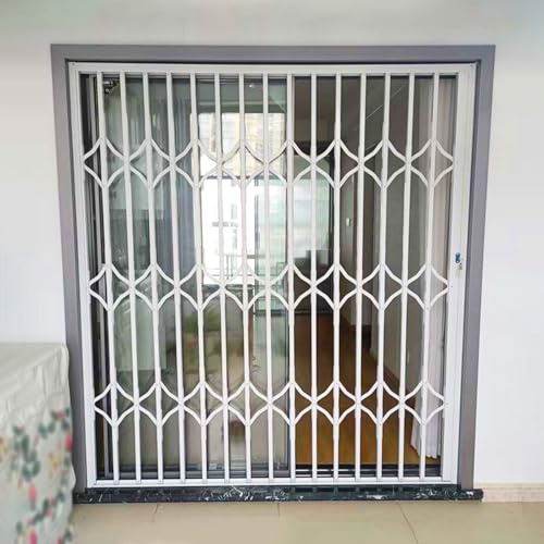 CMYUN Sliding Door Lock Guard/Window Security Bars, Extra Wide Burglar Foldable Window Grille Rail, Basement Window Protection Guardrail, Theft Fences(W100xH90cm/40x36in)