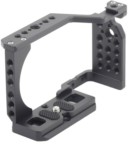 Vloggings Rigs Stabilizzatori Gabbia Della Macchina Fotografica Per ZVE10 Metallo Gabbia Della Macchina Fotografica Con Impugnatura E Piastra Di Montaggio Rapido Facile Grip Auto