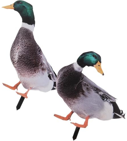 UPKOCH 2pièces Statue Canard Jardin Décoratif Ornement Extérieur Modèle Art Sculpture De Pelouse pour Cour Et Terrasse