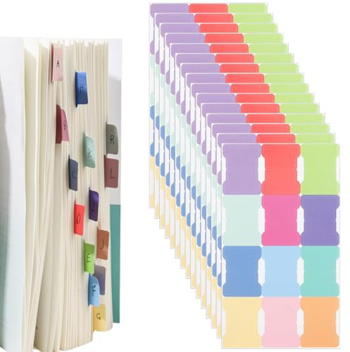 KEWUF Paquet de 360 onglets d'index adhésifs, onglets de notes autocollantes, onglets mensuels pastel, autocollants, onglets d'index colorés, marqueurs adhésifs, papier coloré pour la classificat