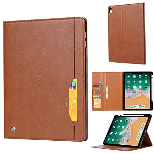 Resa med surfplatta Tablet Väska till iPad Pro 11 tumsfall 2018 Folding Stand Cover med Auto Wake/Sleep Tablet Case Cover Surfplatta skydd(Kahverengi)