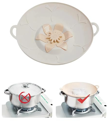 Reusable Silicone Spill Stopper Lid – Boil-Over Safeguard for Pots & Saucepans, Universal Anti-Overflow Cover for Soup, Pasta, Chai, Tea & Milk, Multi-Function Tool, BPA-Free, Heat Resistant