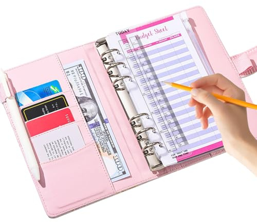 Binder zum Sparen von Geld – Challenge Binder, Geldsparbuch, A6, Geldbudget-Organizer mit Reißverschluss, für Männer und Männer
