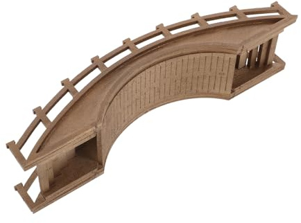 JECOMPRIS Miniatur Holz Bogenbrücke aus Massivem Holz Stabile Verarbeitung Dekorative Miniaturbrücke für Bonsai Mikro Landschaft Gartenteich Miniaturszene Elegantes Design Langlebig
