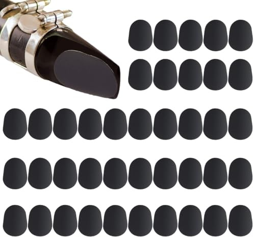 YUVKIN 40 Stück Mundstückkissen und Mundstückaufnäher für Alto und Tenorsaxophon und Klarinette (20x27 mm) (Schwarz)