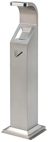 Enpvneer Posacenere da Pavimento, Portacenere Colonna da Esterno, Colonna di Fuliggine da Esterno, Portacenere Colonna for Cenere Verticale, per La Casa, All'aperto, Bar, Ufficio(Color:Argento)