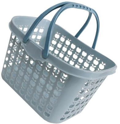 Toyvian Cestino la Spesa in Plastica Riutilizzabile Maniglia, Contenitore Portafrutta e Verdura Medio, Supporto di Stoccaggio Resistente e Portatile per Uso Domestico e Picnic