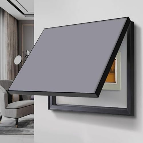Copri Cassaforte a Muro Copertura Decorativa per Scatola Interruttori Nascosta per Homeline, Copertura per Contatore Elettrico da Esterno in Legno e PVC, Coperchio a Riba