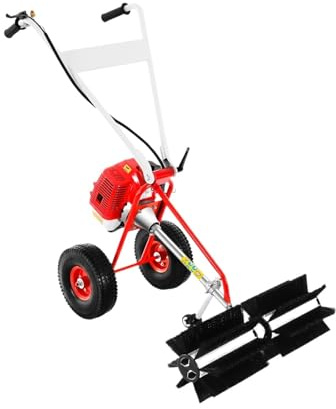 43cc 1,25kw Gräsmatta Och Trädgårdssopmaskin Med Handdragningsstart Rullande Borsthuvud 8500 Rpm Encylindrig Luftkyld Tvåtaktare Stort RengöRingsområDe