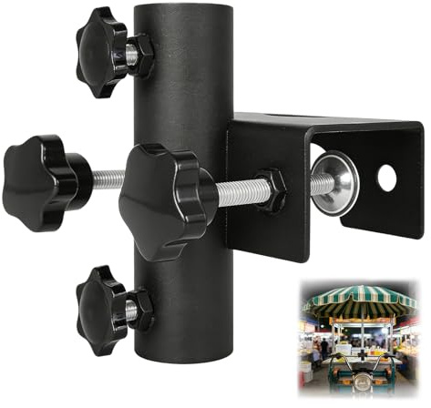 BYZESTY Support De Parasol Réglable Pour Balustrade De Balcon, Jardin, Terrasse, En Métal, Noir