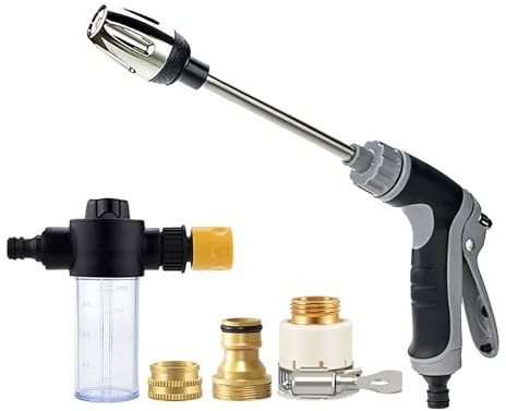 Aquoxis Hochdruckreiniger, Aquoxis Sprühdüse, drei Sprühmodi mit Schaumbehälter, robustes Metallmaterial, universell einsetzbar (1 Set)