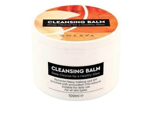 Omexya Cleansing Balm 100 ml — rengöringsbalsam ansikte med mandelolja, granatäpple & 3 CO2 växtextrakt, sminkbalsam sminkborttagning för dubbel rengöring
