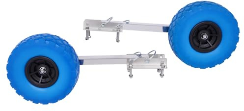 GXSFLG Roues arrière en acier inoxydable, roues de transport amovibles, bateau pneumatique, roues de bateau, roues de bateau gonflable, capacité de charge de 150 kg, roues de transport pour bateaux