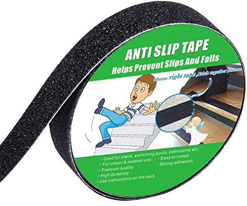 Yorwe Anti Slip Tape for Stairs & Ramps, Traction Grip (1 x 190, Black)