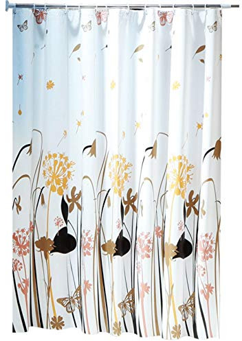 Daesar Bad Vorhang für Badezimmer Löwenzahn 3D Lustiger Duschvorhang aus Polyester-Stoff 120x180 cm