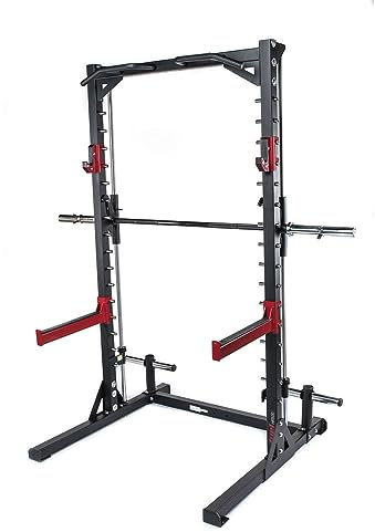 Fuel Fitness Smith Machine Multipresse HR500 mit Klimmzugstange, Multipresse Squat Rack mit geführter Langhantel mit Sicherheitsablagen, Kniebeugeständer mit Klimmzugstange, bis 272kg belastbar