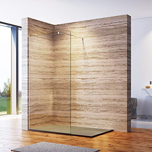ELEGANT Walk in Duschwand 100x200 cm Duschtrennwand 8 mm Nano Glas duschglaswand
