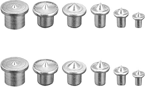 Zasiene Dübelspitzen 12 Stück Zentrierspitze Dübelhilfe Holzdübel Zentrierspitzen Dübelsetzer für Positionieren Von Holz mit Aufbewahrungsbox(4 mm,5 mm,6 mm,8 mm,10 mm,12 mm)