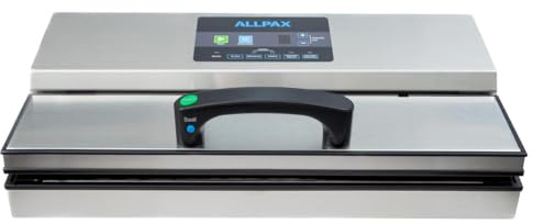 Vakuummaschine P 455 aus Edelstahl - inkl. 100 Vakuumbeutel 30 x 40 cm - 97% Vakuumleistung - vollautomatisches Profi Gerät - 410 mm Schweißbalken - 5 mm breite Schweißnaht - inkl. PULS-Funktion