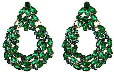 EVER FAITH Strass Oval Ohrringe Sparkle Kristall Kostüm Geometric Statement Ohrringe für Damen