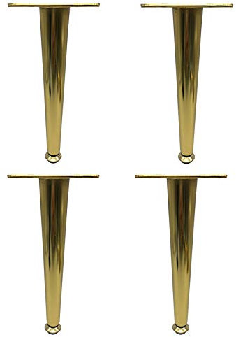 ZXCASDF Tischbein Möbelfüße 4Er Set Haarnadel Beine Möbelbein Tischgestell Tischkufen Für Esstisch Couchtisch Schreibtisch Kaffeetisch, Inklusive Bodenschoner,Gold,25.5cm/10.03in
