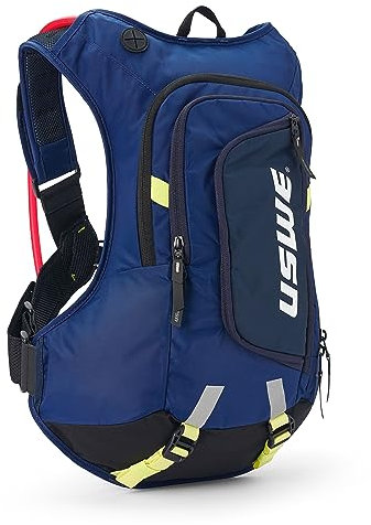 USWE Moto Hydro 12L Trinkrucksack mit 3,0 l Wasserblase, EIN High-End, federfreier Rucksack für Enduro und Off-Road-Motorrad, Schwarz Blau