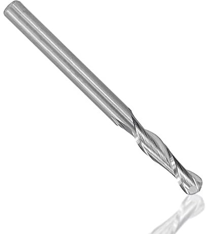 NUSHKI 3,175-mm-Schaft-Spiralkugelfräser Für Metall, Aluminium, Messing, CNC-Fräser Mit 2 Flöten,3,175 X 2,5 X 8 X 40 Mm
