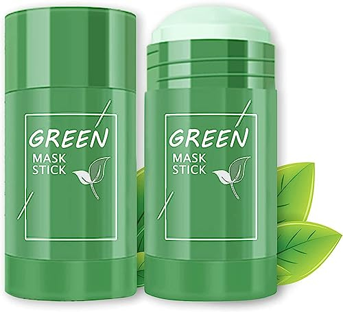 ETRSAIRL Green Tea Mask Stick for Face, 2 Pack Green Tea Deep Cleanse Mask, Blackhead Remover with Green Tea Extract, Face Moisturizing, Brightening for Men and Women, 50g