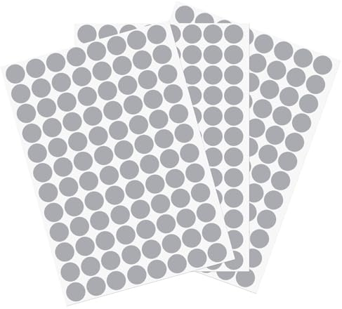 sourcing map 3 Sheet/288Pcs Screw Hole Cover Stickers, 15mm Dia PVC Self Adhesive Covers Caps Dustproof for Wood Furniture Cabinet Shelf Wardrobe, Gray