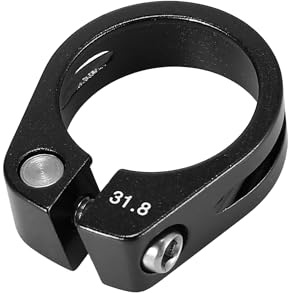 A ABSOPRO Bicycle Seat Clamp Seat Post Clip Black 31.8mm Aluminium Alloy | Black, Clamp Diameter 31.8mm