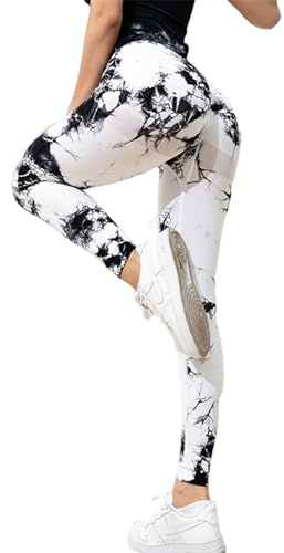 Merlvida Push Up Legging de Sport Femme Elastique Opaque Pantalon Femme Taille Haute Compression Anti Cellulite Leggings Femme Butt Lift Slim Fit Sportswear sans Couture Collants Gym Yoga Fitness
